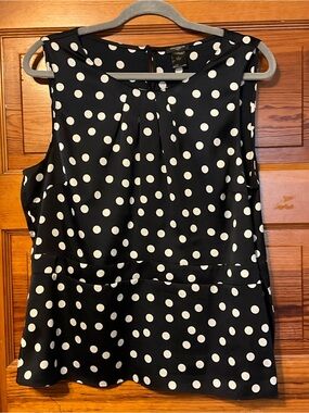 Ann Taylor Sleeveless Polka Dot Blouse Top